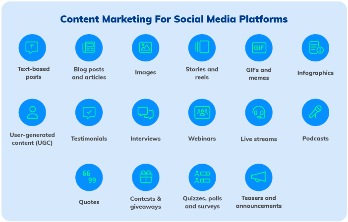 content social media platforms